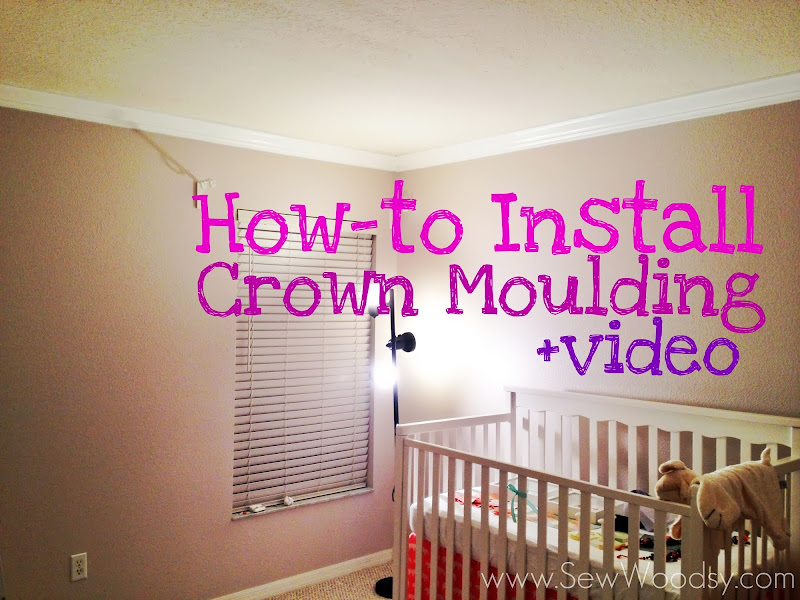 how-to install crown moulding via SewWoodsy.com created for @Homes.com #diy #crownmoulding