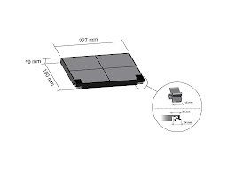 Kit 2 Filtri ai carboni attivi per cappe Faber mis. 227 x 150 mm