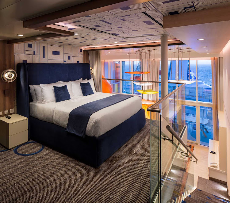 A Master Bedroom on Symphony of the Seas. 