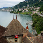 Chillon Castle in Switzerland in Veytaux, Switzerland 