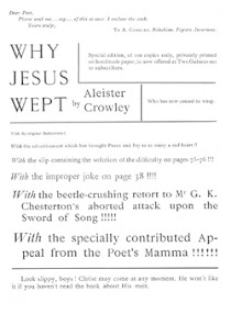 Cover of Aleister Crowley's Book Why Jesus Wept