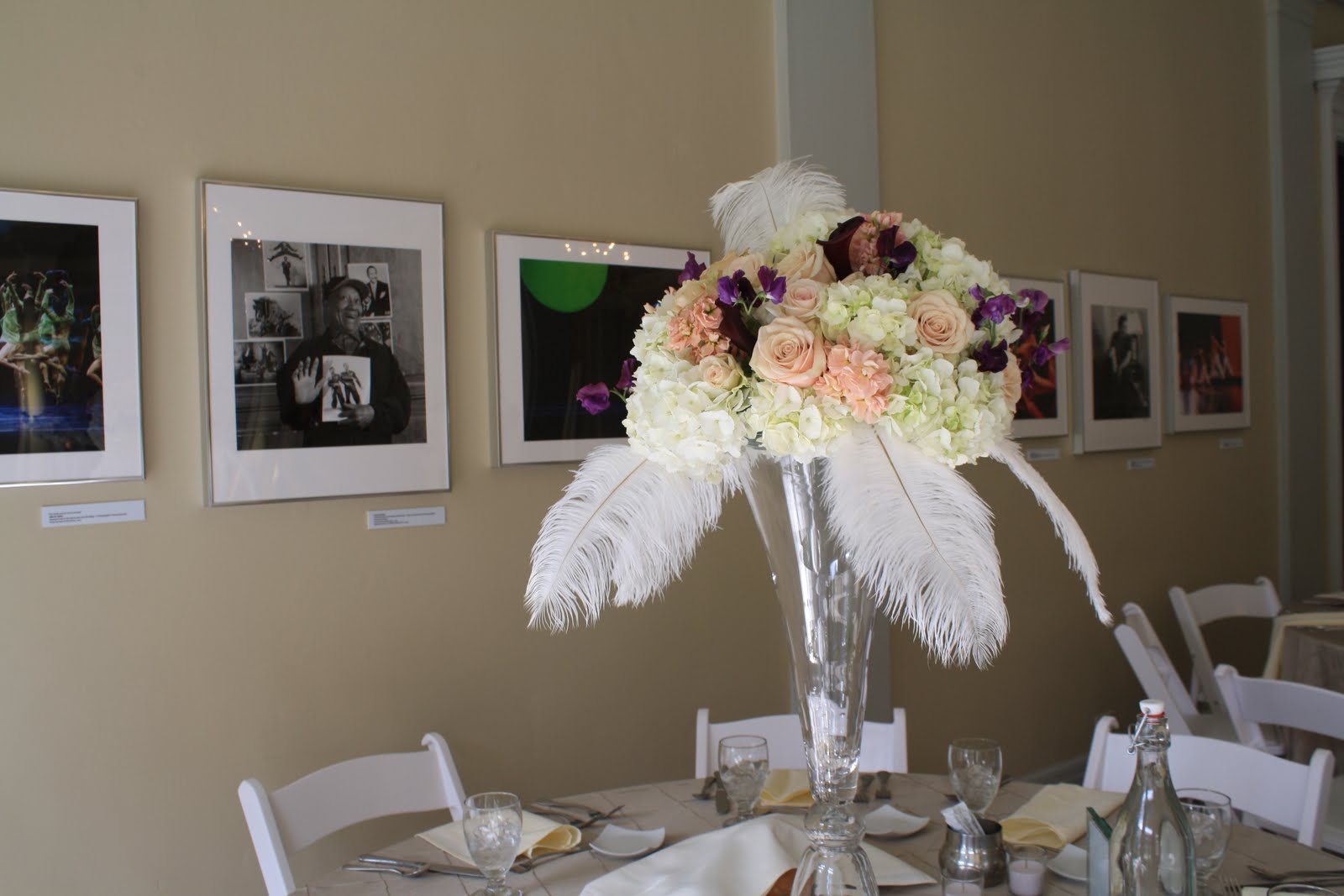 wedding centerpieces feather