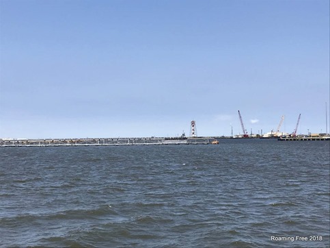 Empty piers where the carriers usually are