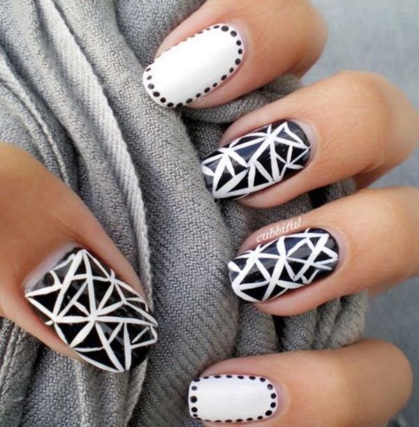 Elegant Black and White Nails Designs and Styles - Fashionre