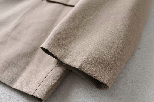 Title 6, Loose Slimming Cuff Curling Linen Suit for a fl...