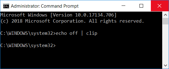 ล้างคลิปบอร์ดโดยใช้ Command Prompt หรือ Shortcut