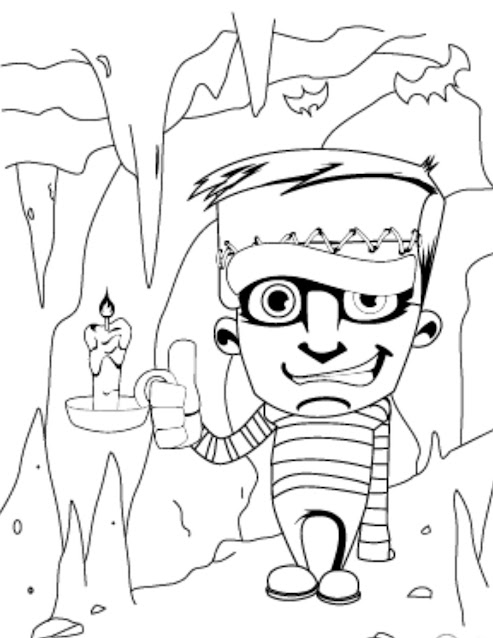 Free printable cartoon halloween coloring pages