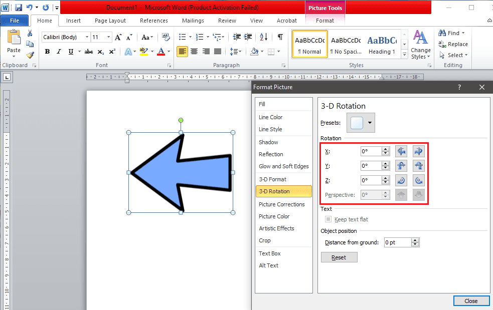 Zoek de optie 'Rotatie' onder de Presets