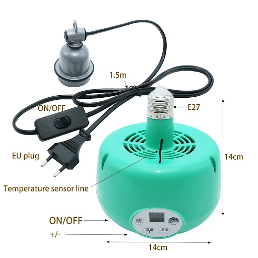 1 Pc Pet Heater Farm Animal Warm Light Chicken Thermostatic Temperature Controller Heating Lamp Reptile Box 300W E27 Ped