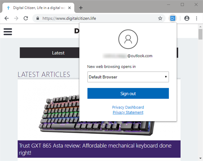 Scegliere se la nuova navigazione Web apre il browser predefinito o Microsoft Edge