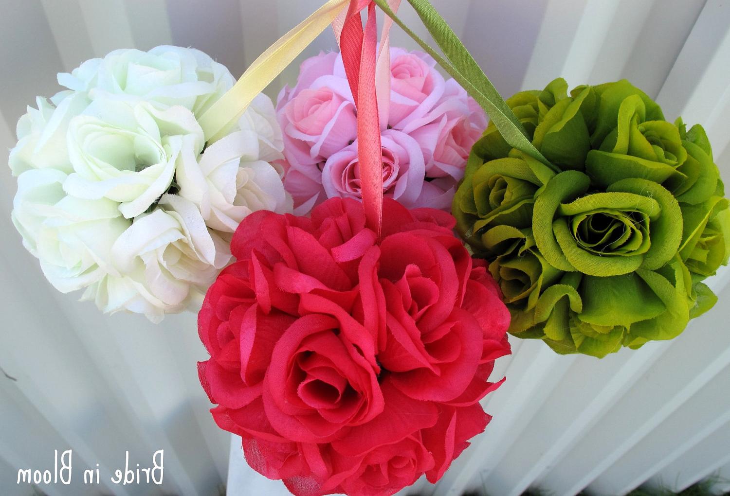 4 Wedding flower balls - SALE