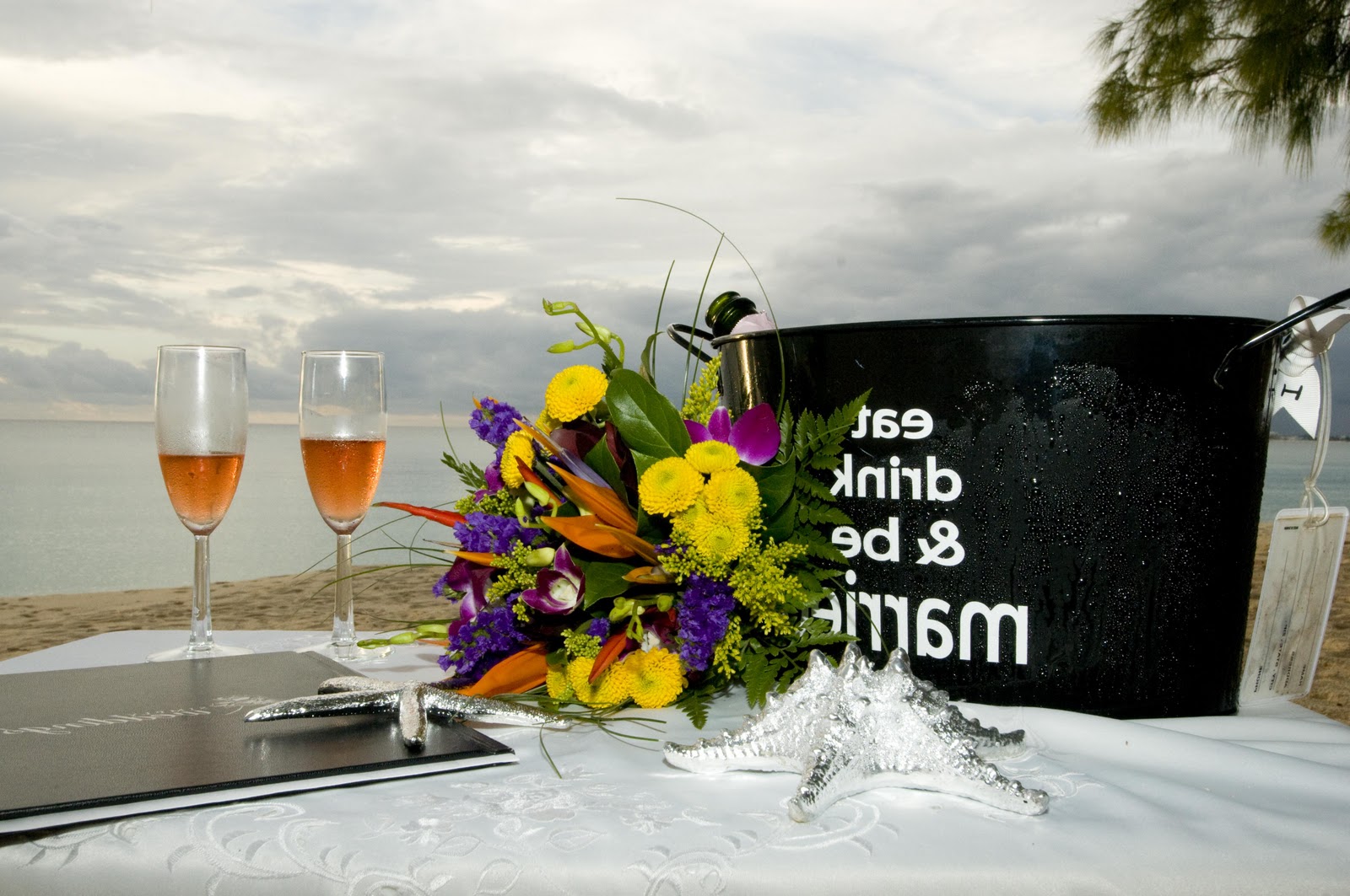 Cayman beach wedding set-up