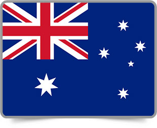 Australian framed flag icons with box shadow