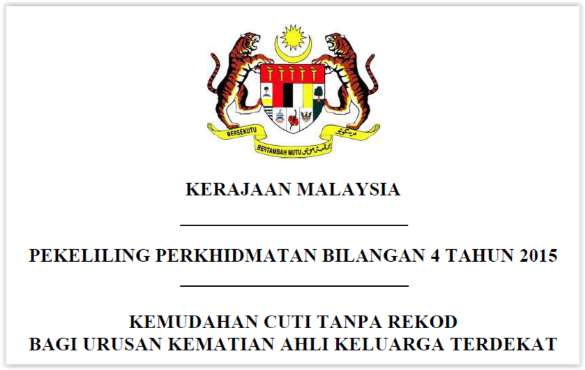 PEKELILING PERKHIDMATAN BILANGAN 4 TAHUN 2015