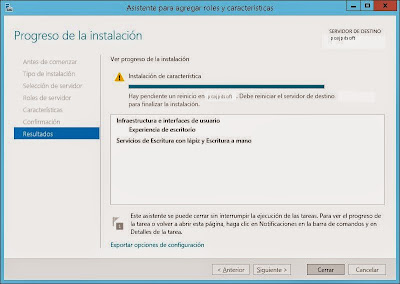 Instalar caracterstica Experiencia de escritorio en Windows Server 2012