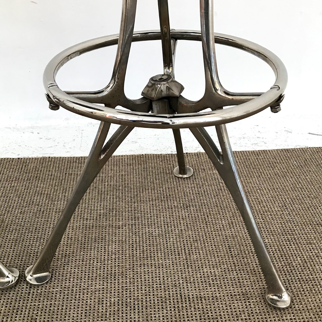 Contemporary Chrome Bar Stool Pair #1