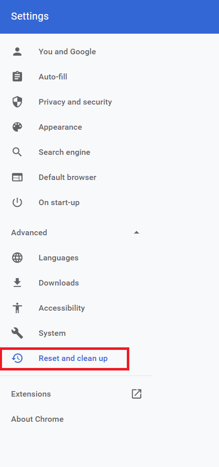 Restablecer y limpiar la configuración avanzada de Chrome