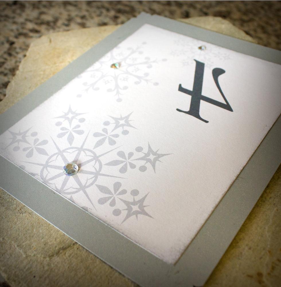 CUSTOM 13 Snowflake Winter Wedding Table Numbers White Gray Silver Custom