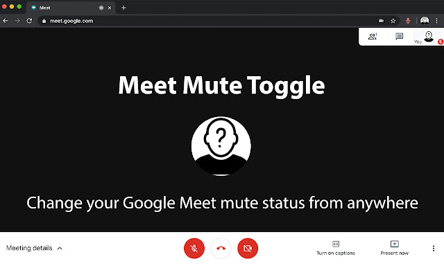 Meet Mute Toggle chrome extension