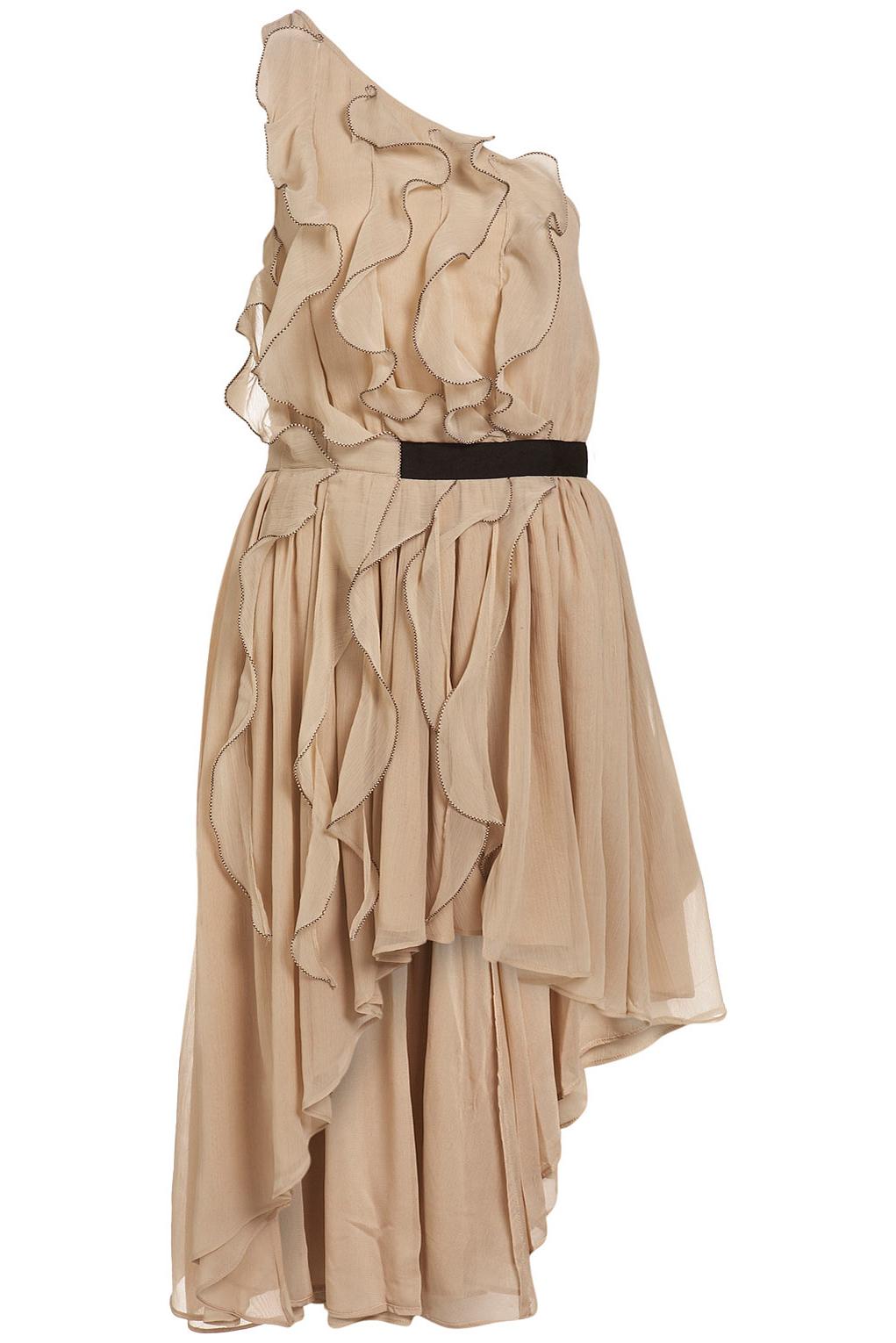 Ruffle Assymetric Dress: