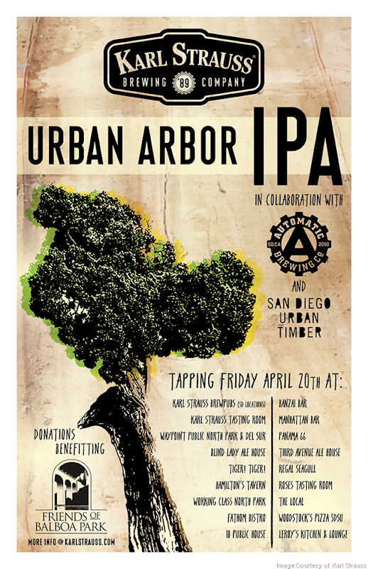 Karl Strauss Releasing Urban Arbor IPA 4/20