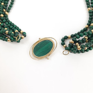 14K Gold & Malachite Necklace