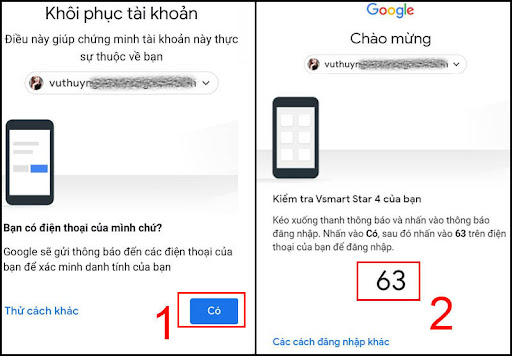 Google hiển thị số gồm một hoặc hai chữ số