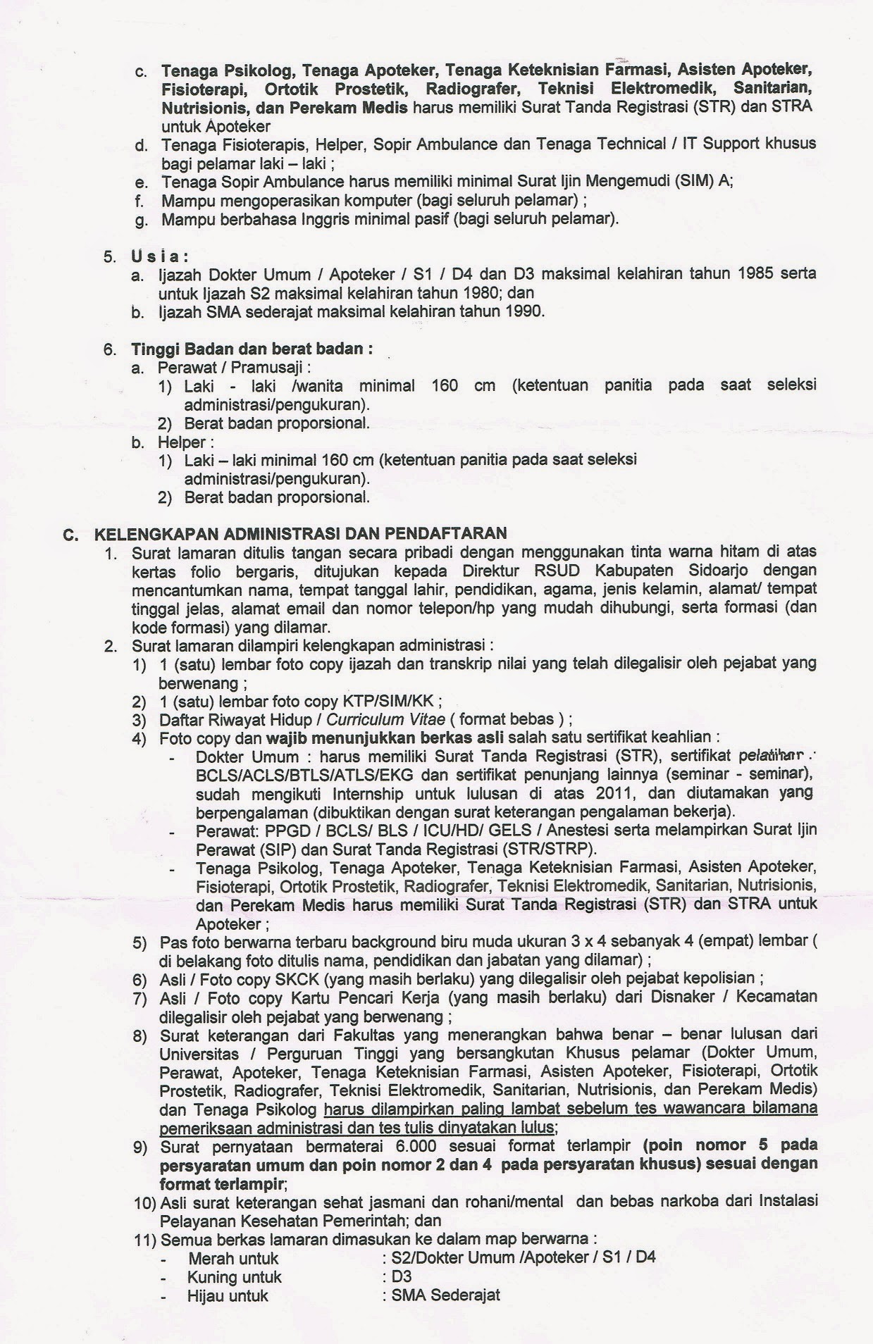 Penerimaan Formasi Tenaga Ortotik Prostetik di RSUD Sidoarjo