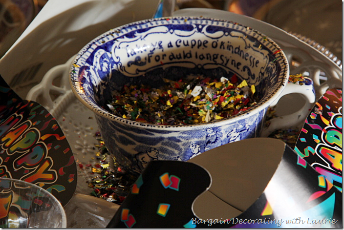 Confetti on Children's New Year's Day Table