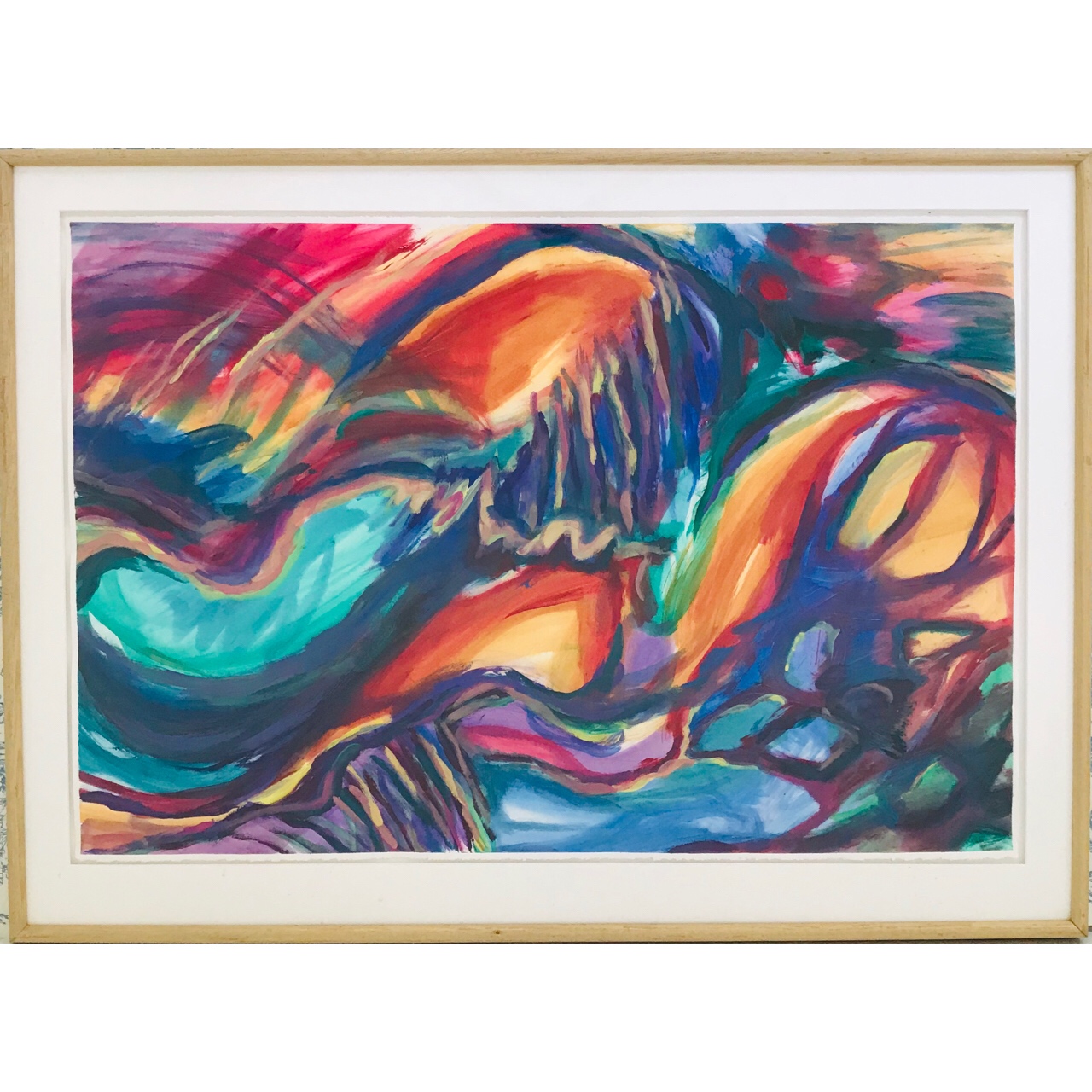 Gale Signed Large Scale Watercolor Abstract