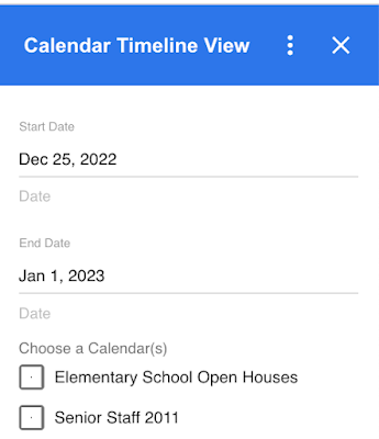 Screenshot of Calendar Timeline View