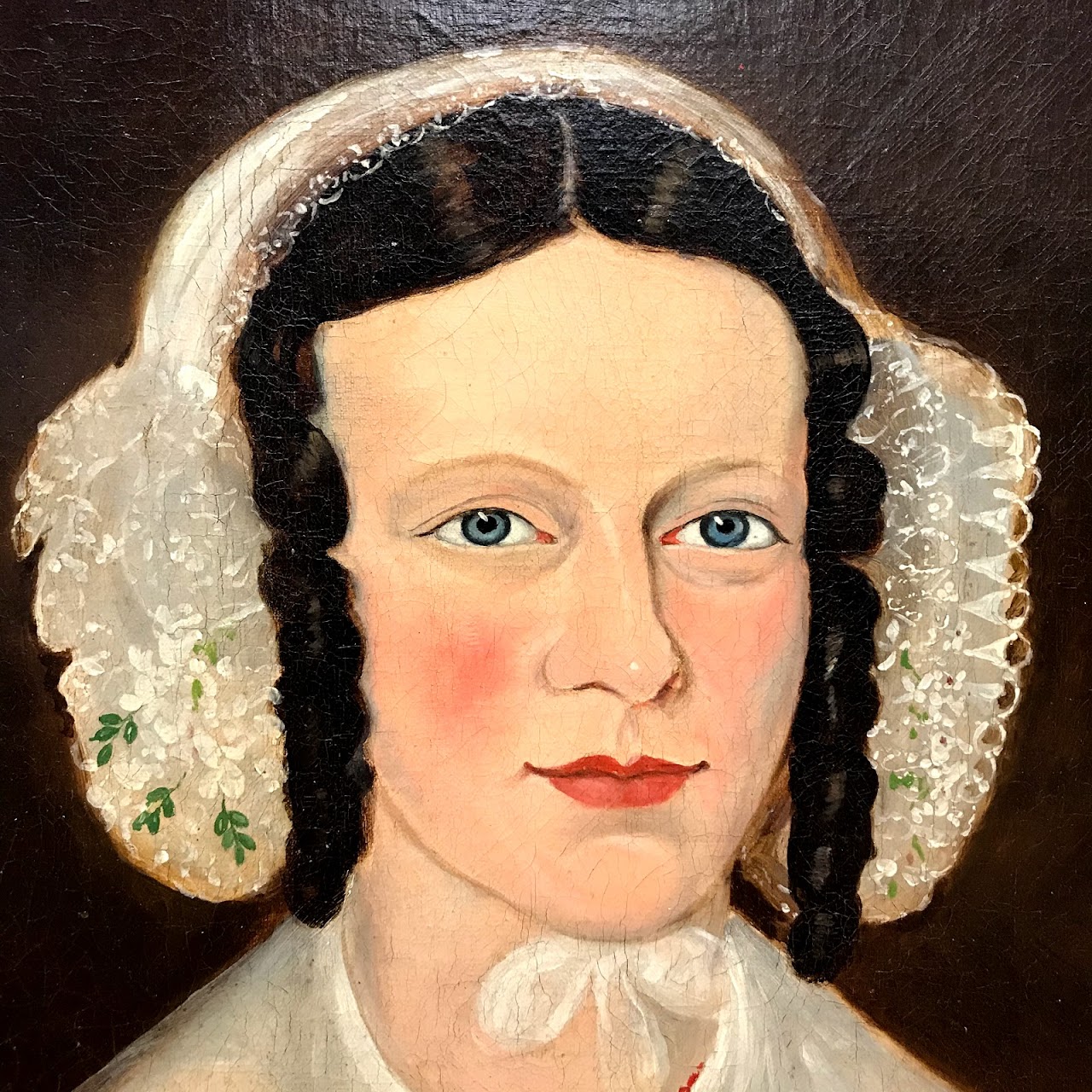 Antique Colonial Oil Portrait