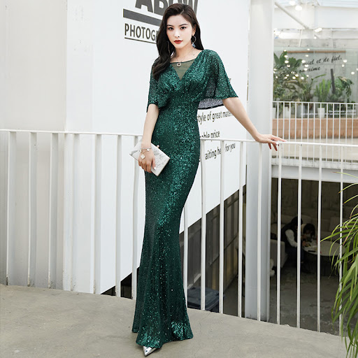 Title 2, Dark green evening dress for women. Perfect for...
