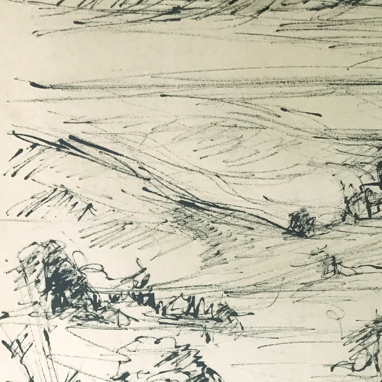 Signed Landscape Lithograph, 1960