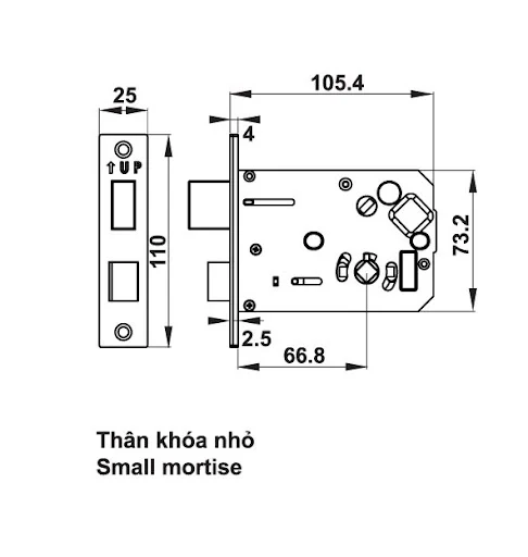 Khóa Điện Tử Thân Nhỏ EL7200-TC Hafele 912.05.714