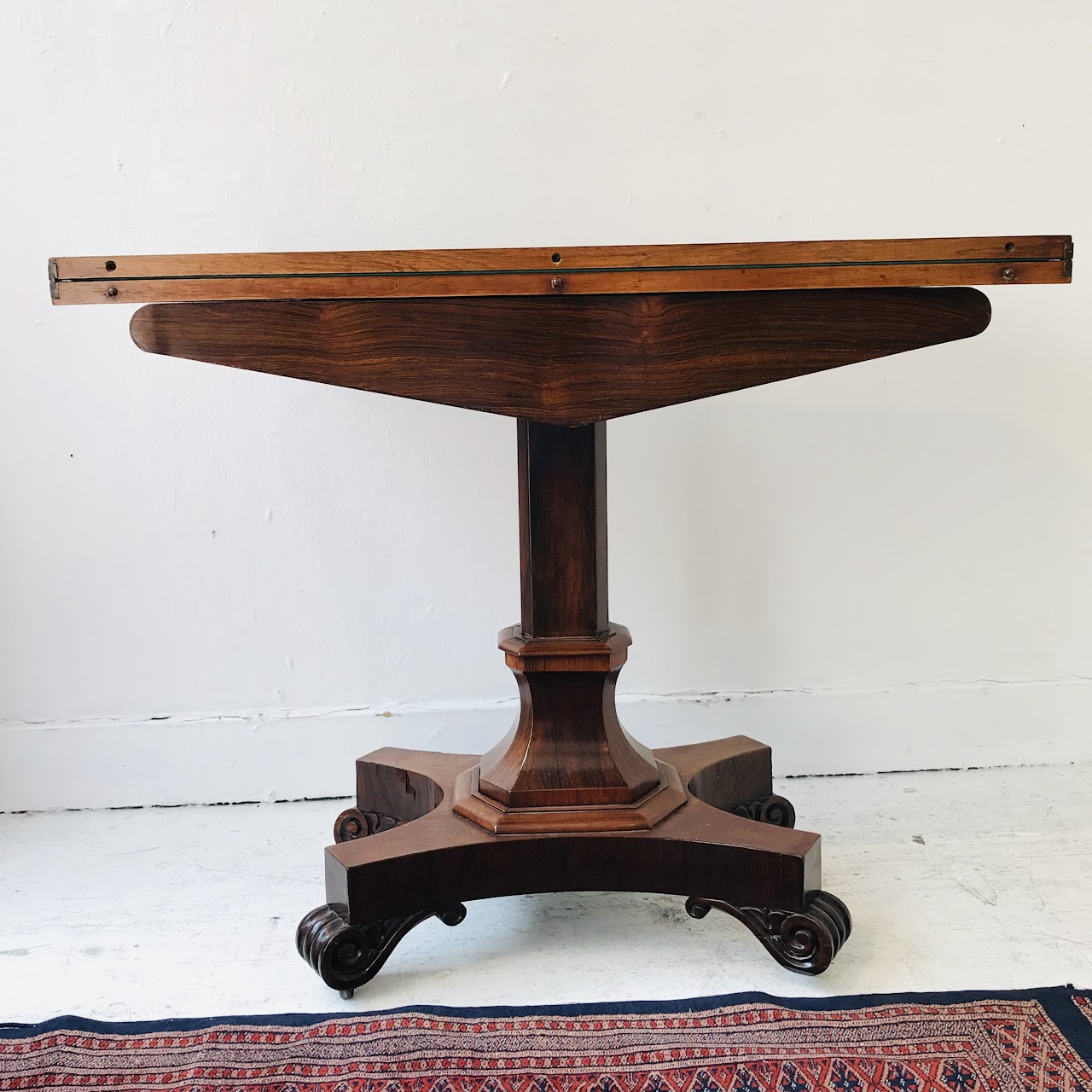 19th C. Irish Rosewood Card Table