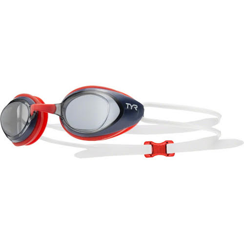 TYR Blackhawk Racing Women's Swim Goggles - Red/Navy, Smoke Lens