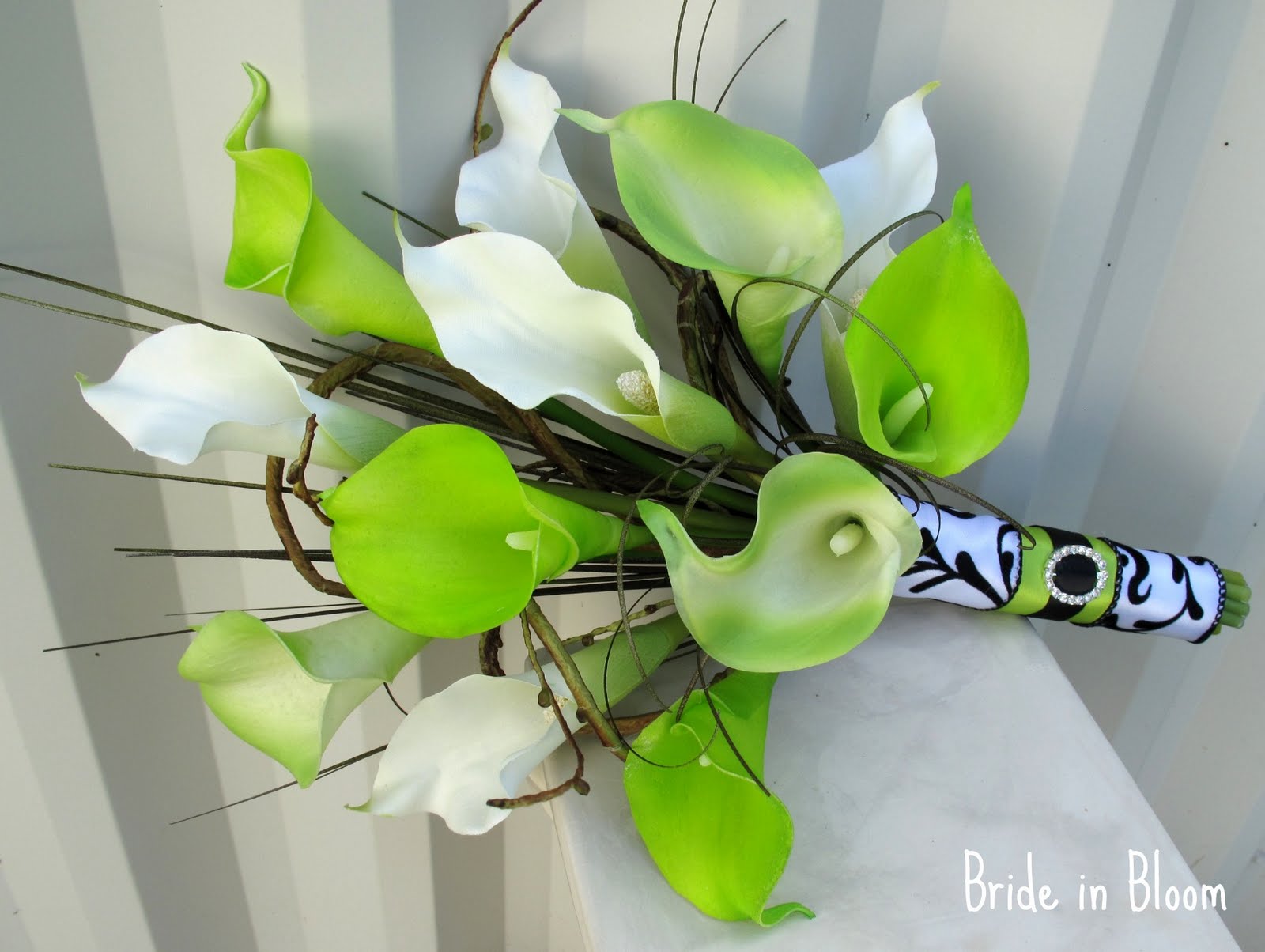 Lime green & damask wedding