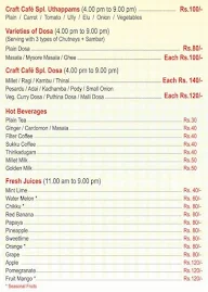 Craft Cafe menu 2