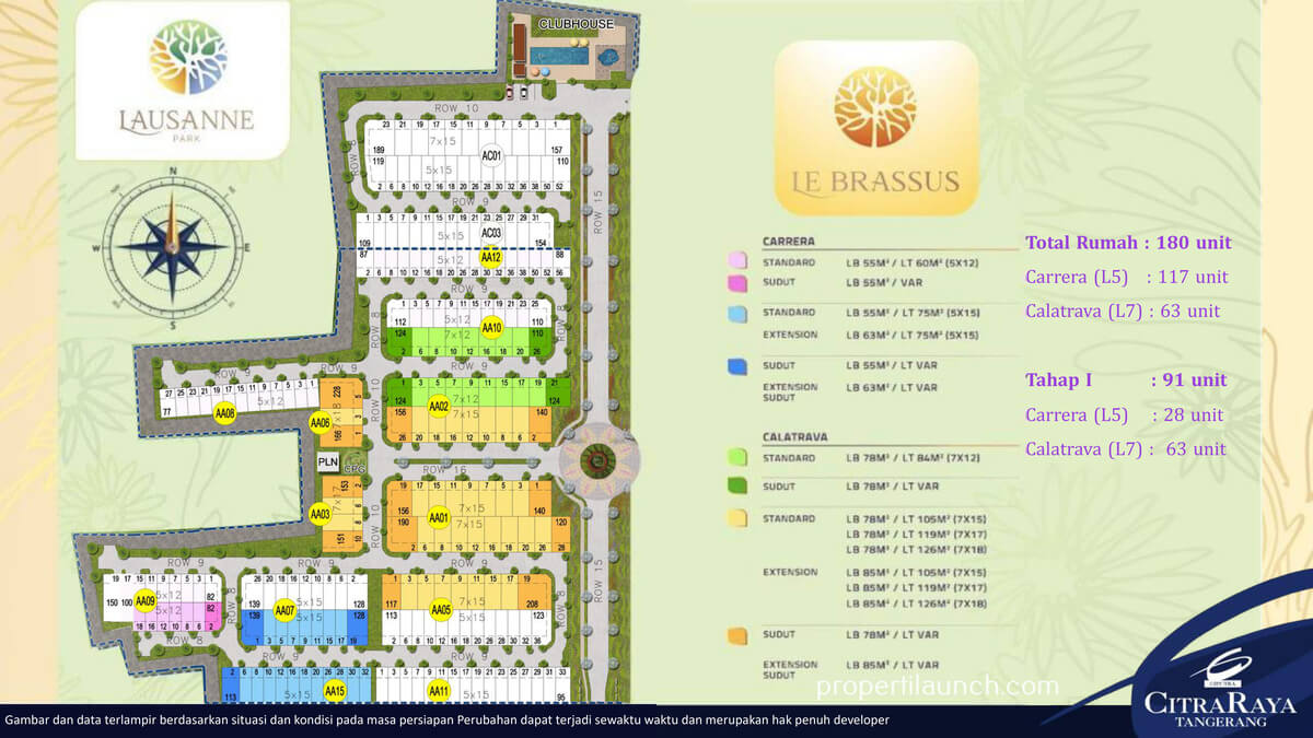 Siteplan Cluster Lausanne Park CitraRaya