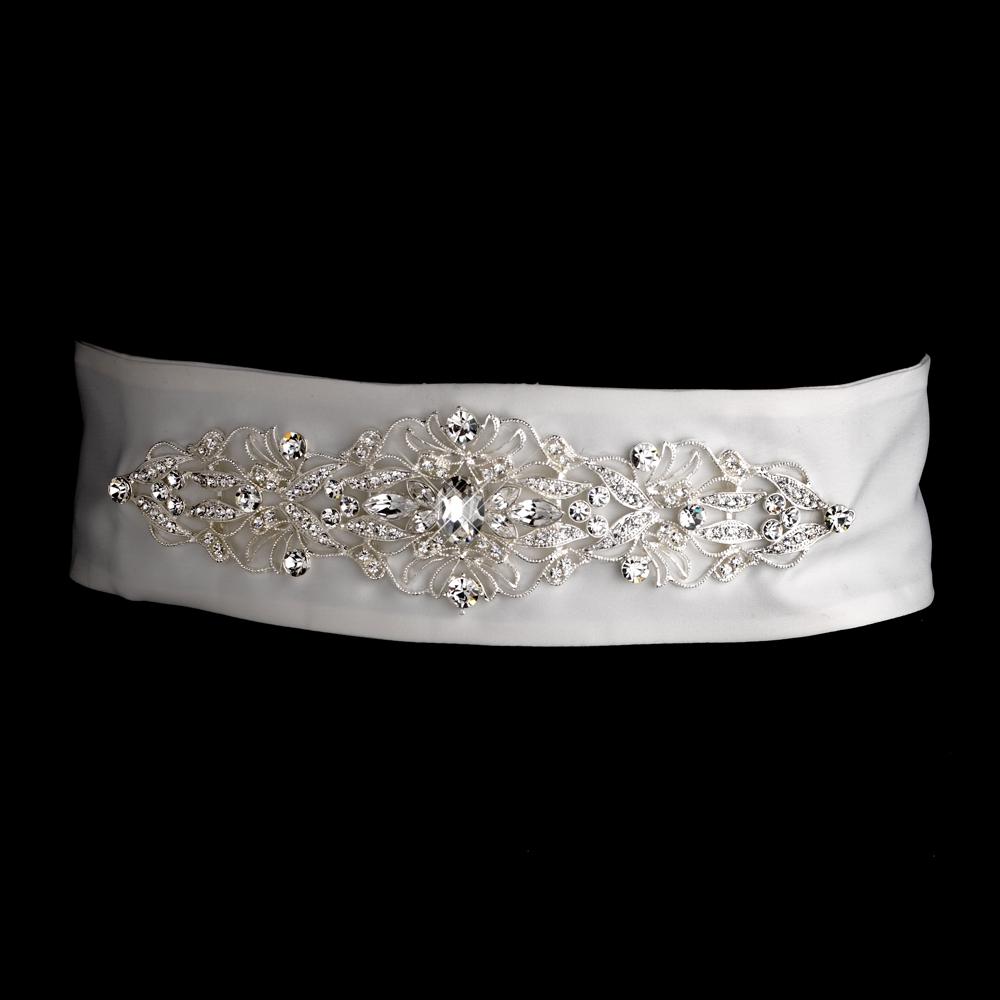 Swirl Style Rhinestone Wedding Sash Bridal Belt BB23