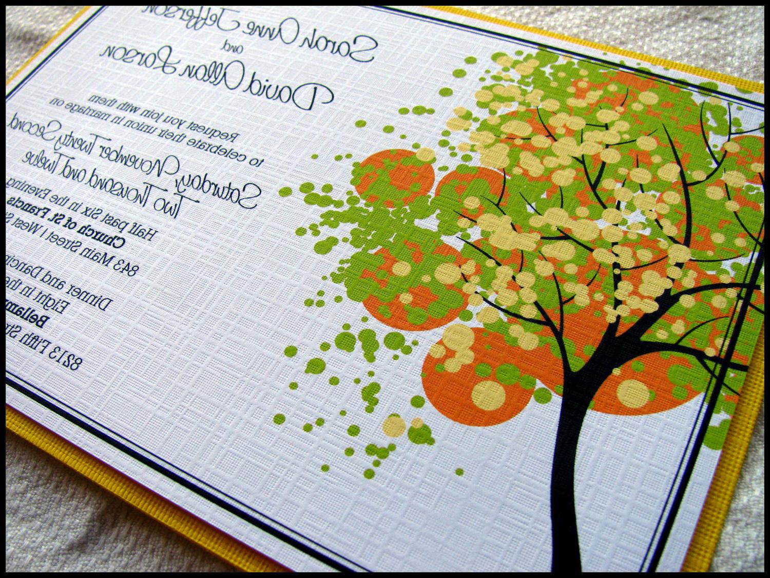 Modern Dotted Tree Wedding Invitation Set. From RunkPockDesigns