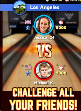 Bowling King is one of many bowling apps that let friends play each other. 