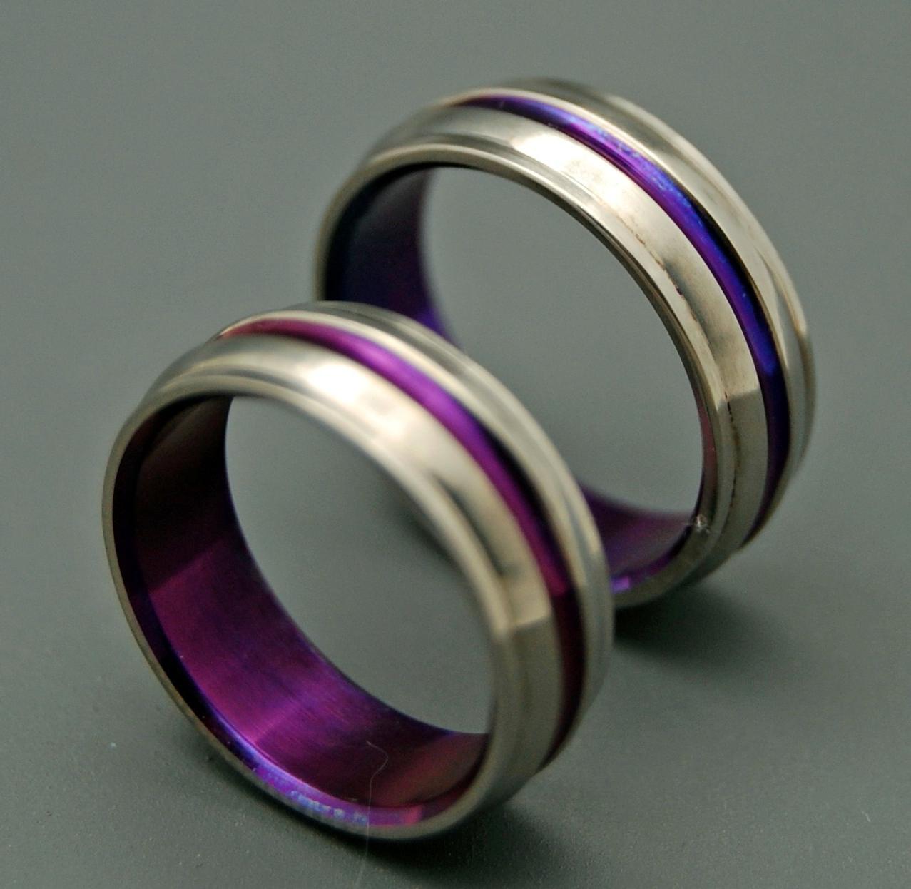 Passion for Purple - Titanium Wedding Bands