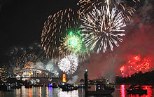 New Years Australia- from J/111 sailing in harbor