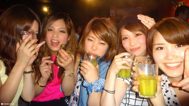 Japanese girls gone wild at nightclub in Tokyo in Tokyo, Japan 