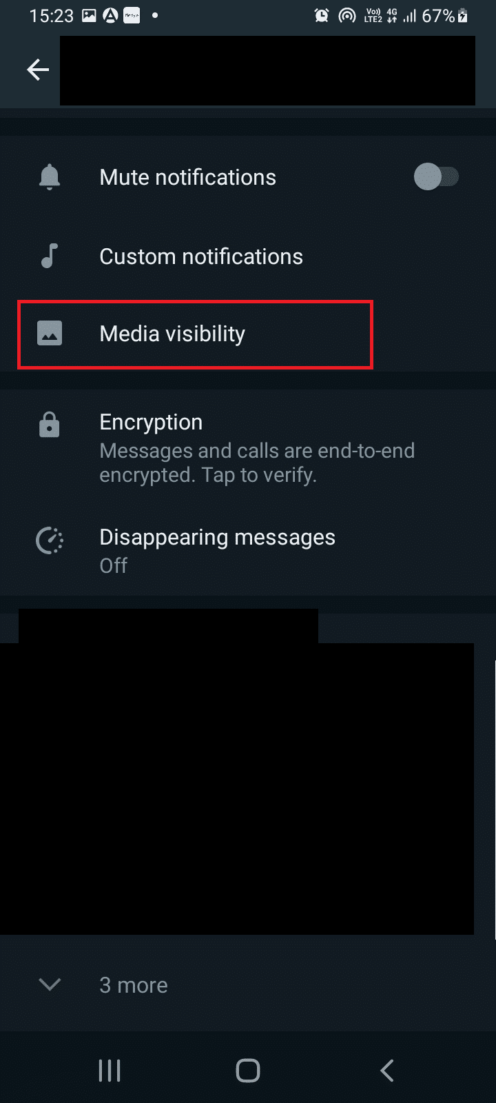 미디어 가시성을 탭합니다.  WhatsApp에서 자동 다운로드를 중지하는 방법