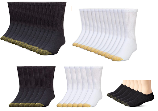 Men's Gold Toe Socks On Sale: 12 Pairs Multi Pack Cotton Crew Athletic ...