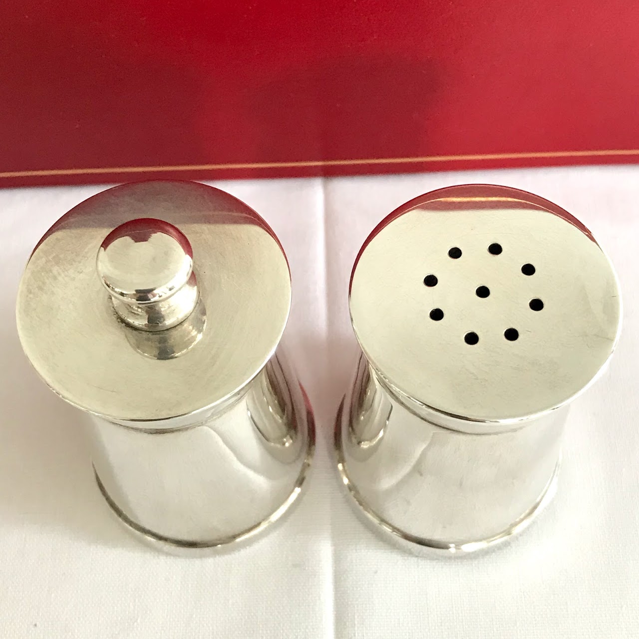 Cartier Sterling Silver Salt Shaker & Pepper Grinder Pair