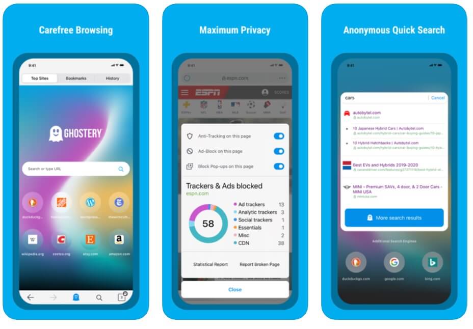 Ghostery |  Beste Safari-alternatieven voor iPhone